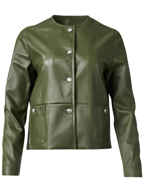 Stylish Green Leather Jacket for a Polished Look