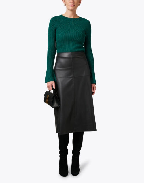 Renata Classic Black Coated Jersey Women's A-Line Skirt for New Season