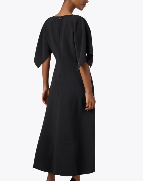 Stylish Black Cape Sleeve Women's Midi Dress