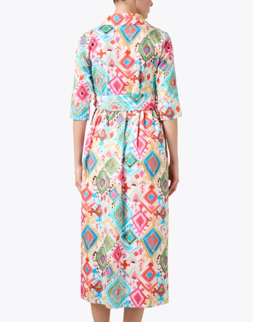 Vilagallo Brenda's Stylish Multi - Ikat Print 100% Cotton Dress