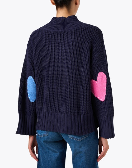 Marlowe Indigo Embroidered Pure Cotton Women's Knit Sweater