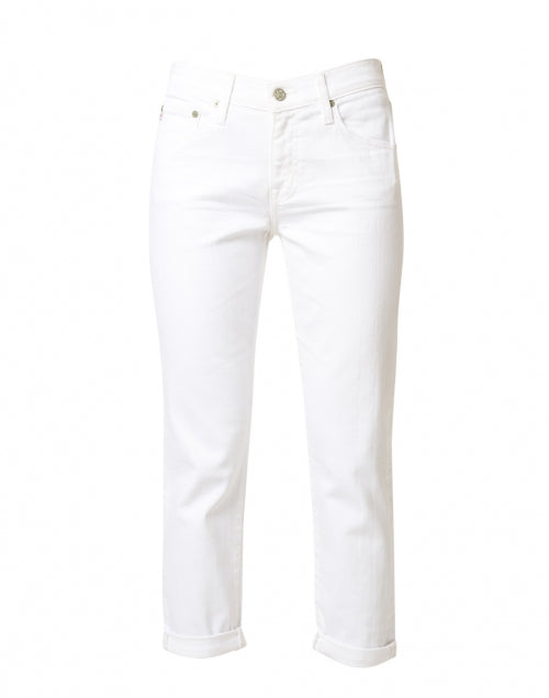 Stylish Stretch Slim White Boyfriend Jeans with Relaxed Fit