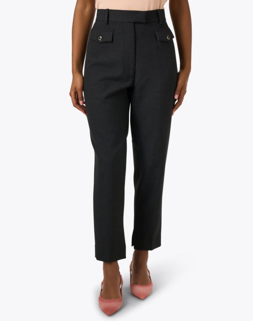 St. John Dark Heather Gray Ponte Women's Dress Pants