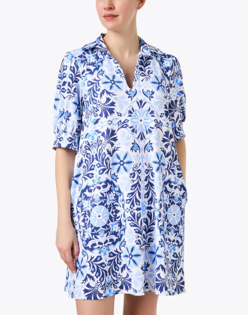 Stylish Emerson Women's Dress with White and Blue Print