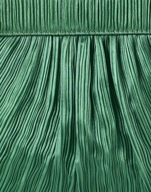 Rayne Green Platinum Metallic Pleated Organza Bow Clutch for Special Occasions