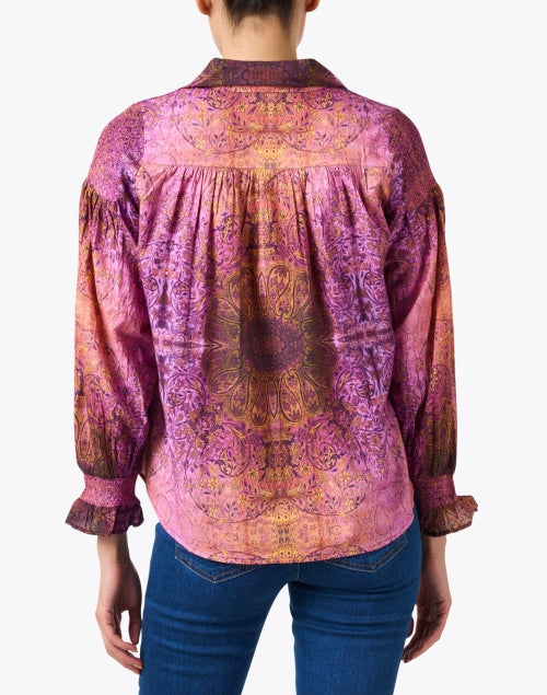 Stylish Ibiza Women's Magenta Print Lightweight Cotton Blouse