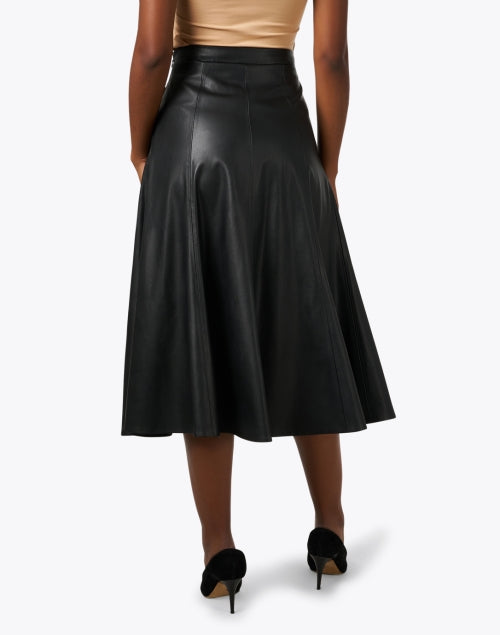 Vera Women's Black Artificial Leather A-Line Skirt for the New Season