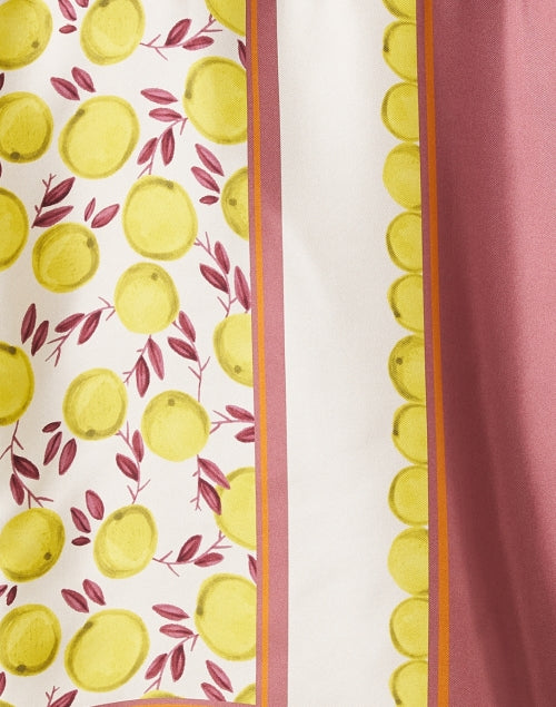 Stylish 100% Silk Blouse with Citrus Print