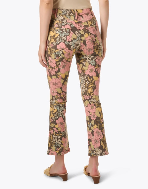 The Mother Brand's The Hustler Style Multi - colored Floral Print Premium Denim Ankle Bootcut Jeans