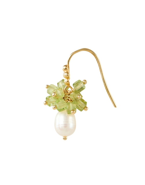 Stunning Peridot Cluster and Pearl Drop Artisan Earrings for Women