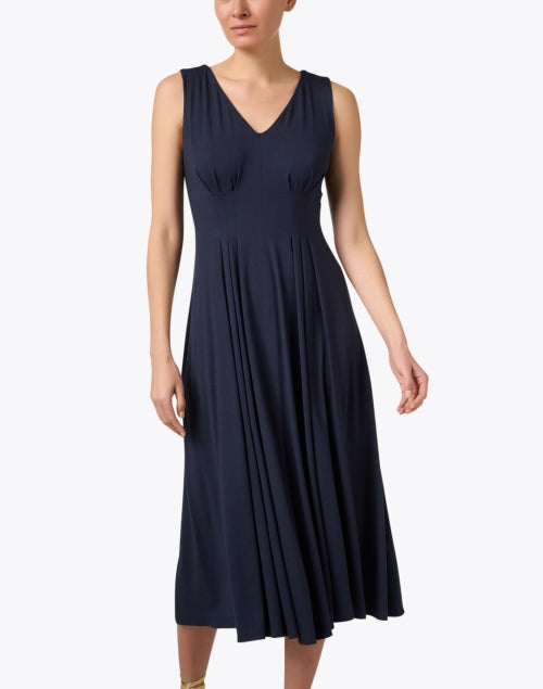 Navy Blue Sahara Jersey Women's Dress for Elegant Occasions