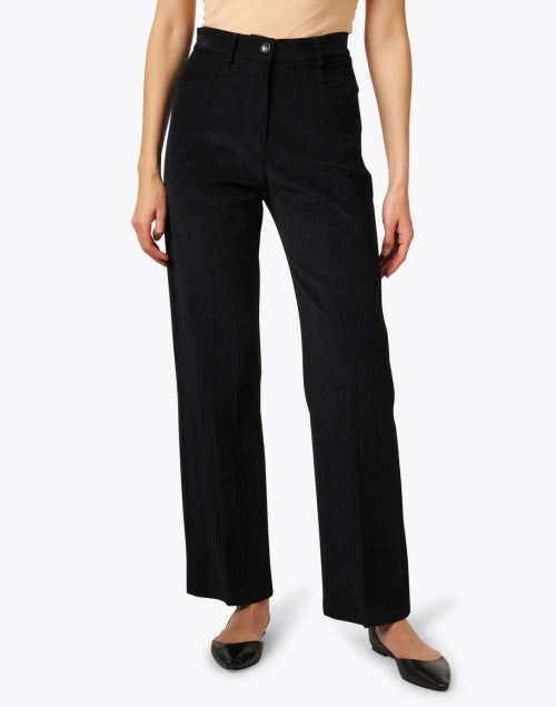 Jacques Comfortable Black Corduroy Straight-Leg Pants for a Smart Look