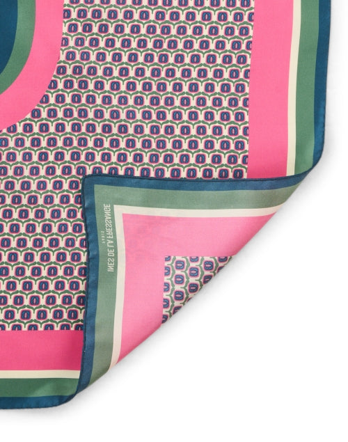 Lewis Silk Scarf in Pink with Multi - Print Design