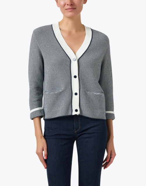 Stylish Navy and White 100% Cotton Everyday Cardigan by Saint James
