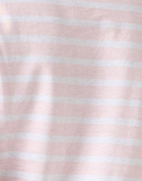 Luxurious Pink and White Striped Airy Cotton Casual Top