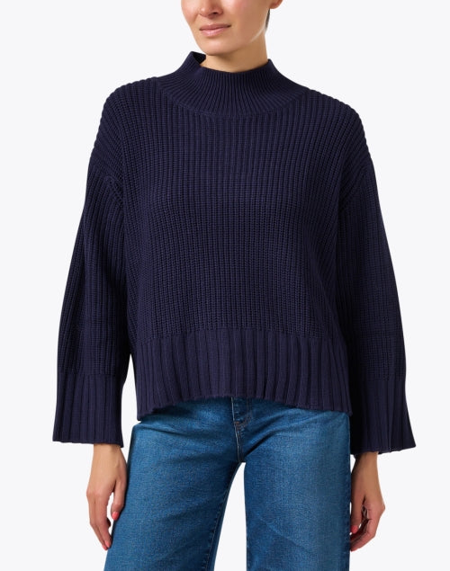 Marlowe Indigo Embroidered Pure Cotton Women's Knit Sweater