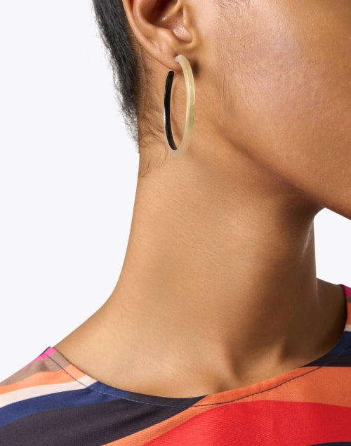 Exquisite Gold - Plated Iridescent Lucite Hoop Earrings by Alexis Bittar