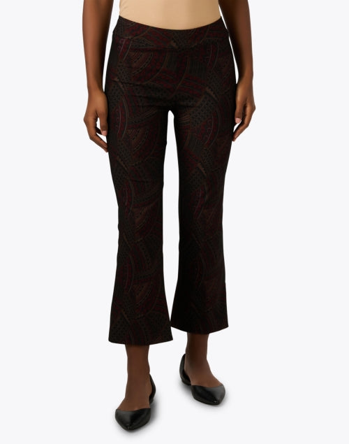 Leo Multi - Patterned Elastic - Waist Pull - On Cropped Flared Pants