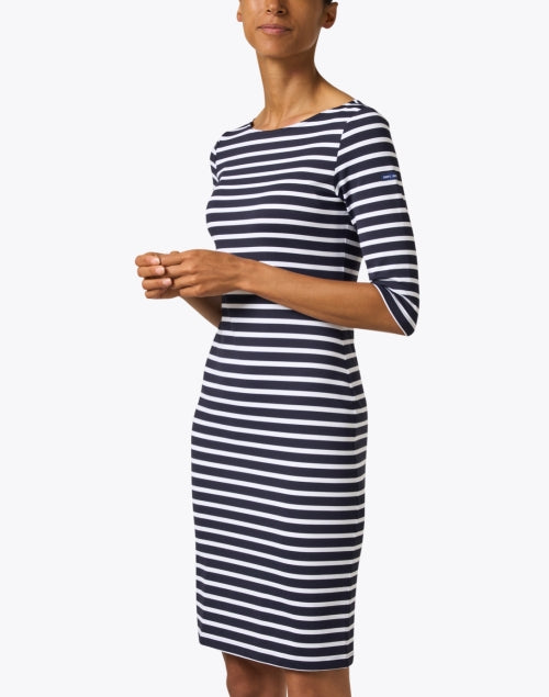 Stylish Propriano Navy and White Striped Women's Everyday Dress