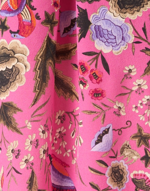 Stylish Fionna Blouse in Pink Silk with Print