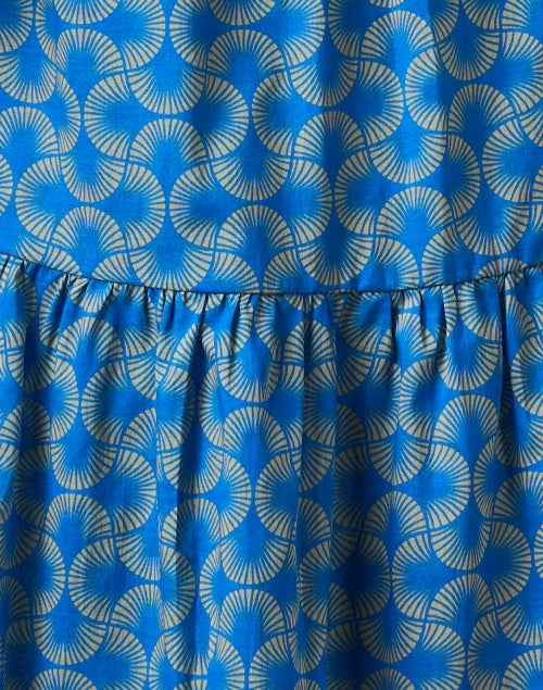 Stylish Blue Dress with Geometric Prints for Women