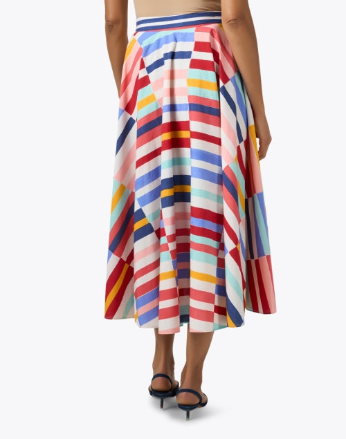 Stylish Full - Circle Multi - Printed 100% Cotton Skirt for New Season