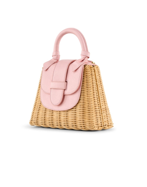 The Elegant Pink Wicker Mini Handbag for Fashionable Ladies