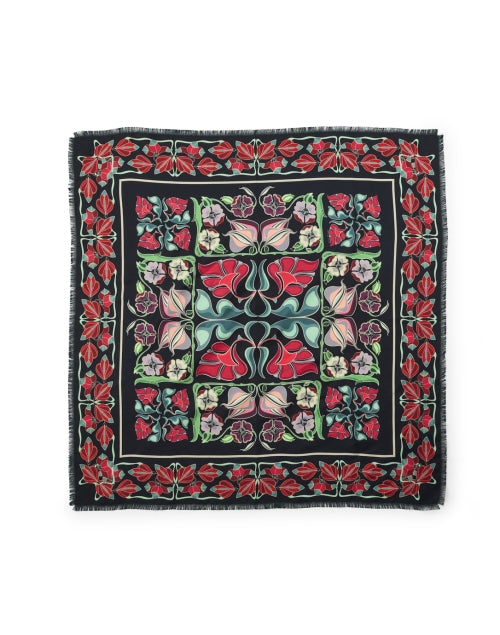 Reversible Black and Green Silk Fashion Scarf for Stylish Wear