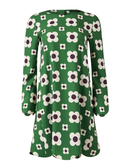 Ruoda Women's Green Printed Mini Shift Dress for Transitional Wear