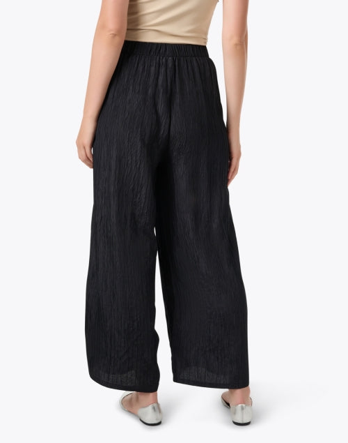 Black Relaxed-Fit Silk Jacquard Wide Leg Pants for All-Day Comfort