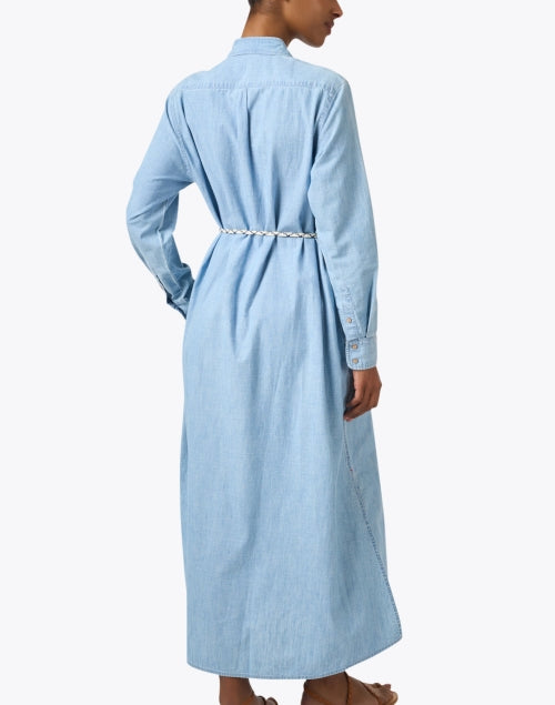 Bowen Classic Chambray Cotton Shirt Style Dress for Effortless Elegance