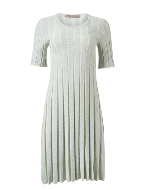 Stylish Mint Green Pleated Knit Dress by Giada
