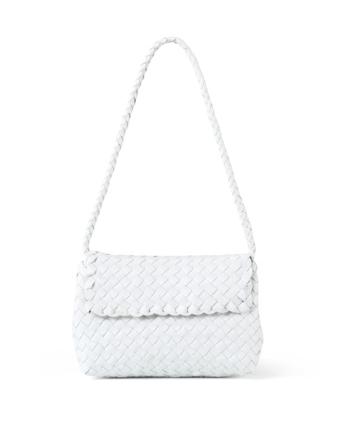 Stylish Billie White Hand - Woven Leather Shoulder Handbag