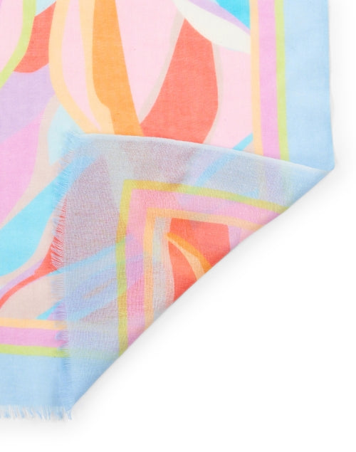 Luxurious Palm Patterned Silk-Cashmere Blend Scarf - A Fashionable Neck Accessory