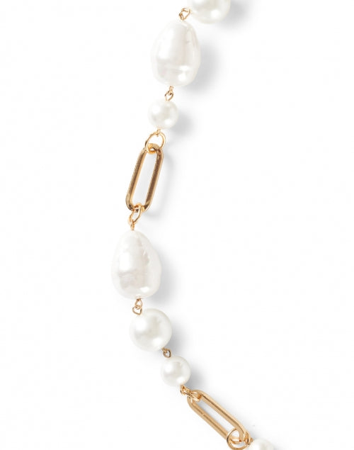 Kenneth Jay Lane Gold-plated and Freshwater Pearl Chain Link Necklace for Day and Evening Wear