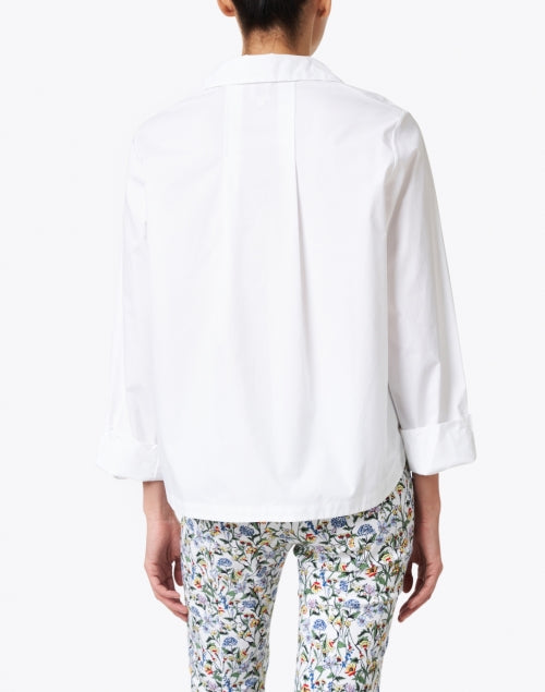 Elegant Noa White 100% Cotton Loose-Fit Blouse
