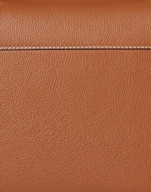 Stylish Vancouver Brown Crossbody Handbag with White Contrast Stitching