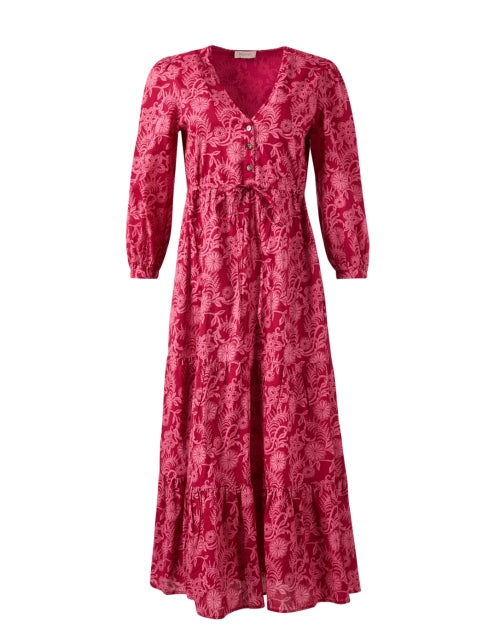 Banjanan's Feminine Castor Dress with Stunning Pink Artistic Print