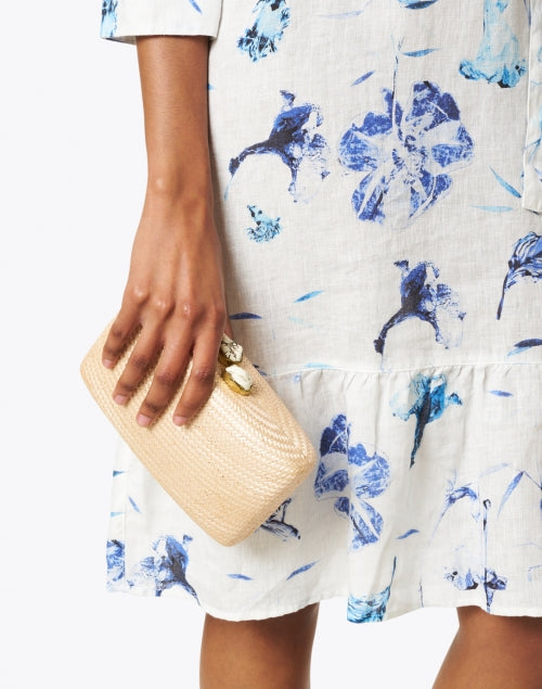 Jen's Light Pink Straw Handheld Clutch Purse