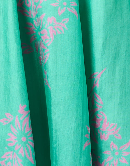 Gaia Green Colorful Printed Silk Women's Dress for Fashionable Outfits