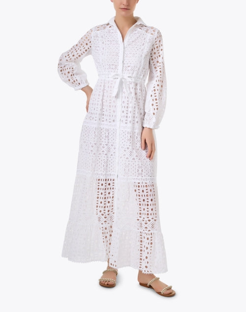 Stylish Nilo All - White Pure Cotton Women's Shirt Dress