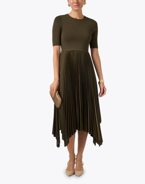 Exquisite Darni Green Fit-and-Flare Dress for Special Occasions