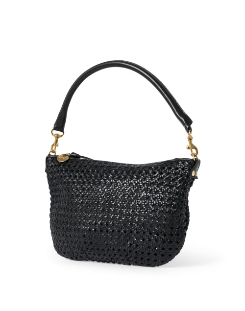 Chic Black Hand - Woven Italian Leather Petit Moyen Shoulder Bag