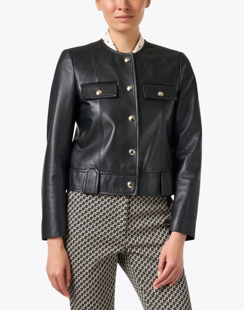 Stylish Women's Black Nappa Leather Fall Jacket