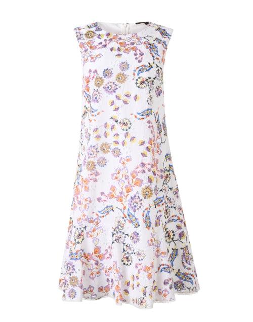 Kobi Halperin Daniela Women's Sleeveless Multi - colored Paisley Print Eyelet Mini Ruffle Hem Dress