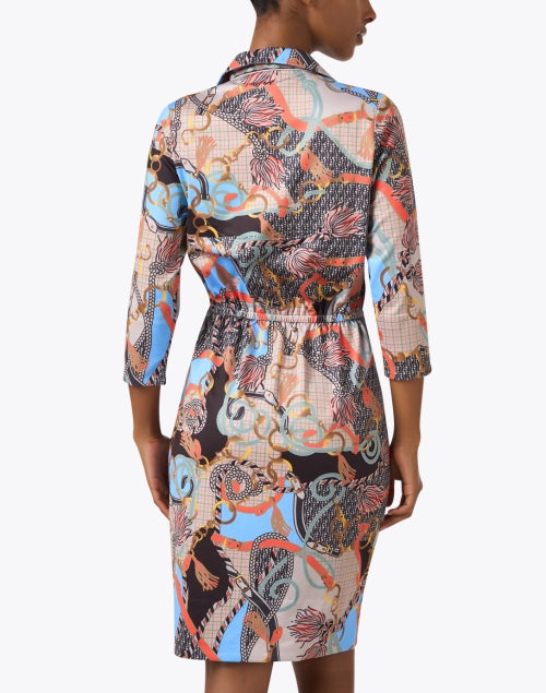Effortlessly Chic Neutral Saddle Print Twist Front Shirt Dress by Gretchen Scott