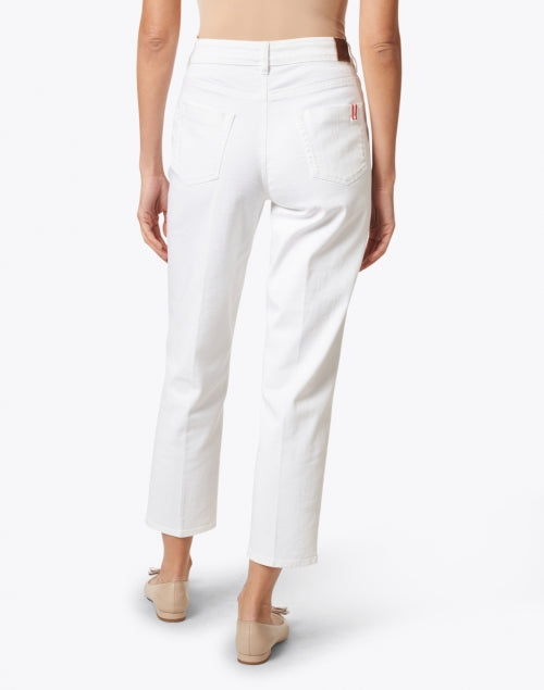 Ines de la Fressange Luna Classic White Stretch Cotton Denim Straight-Leg Jeans for Any Season