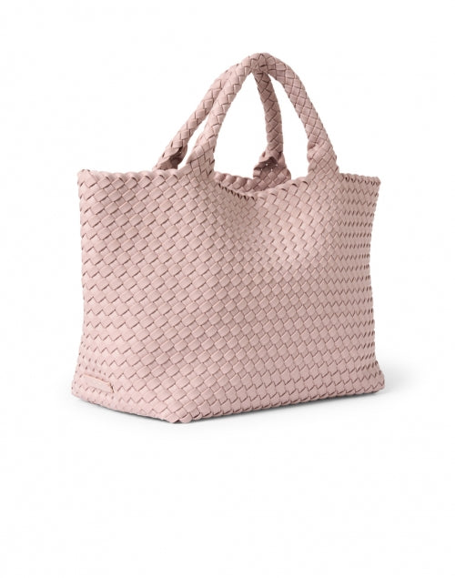 St. Barths Medium-sized Shell Pink Woven Neoprene Handbag with Matching Pouch