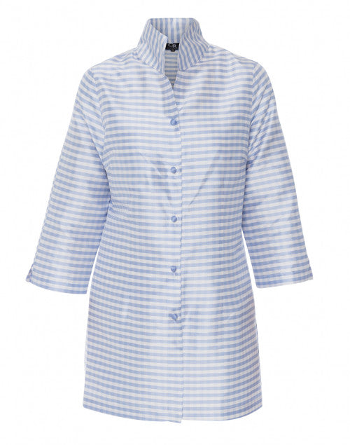 Rita's Lavender and White Checked Silk Sophisticated Top