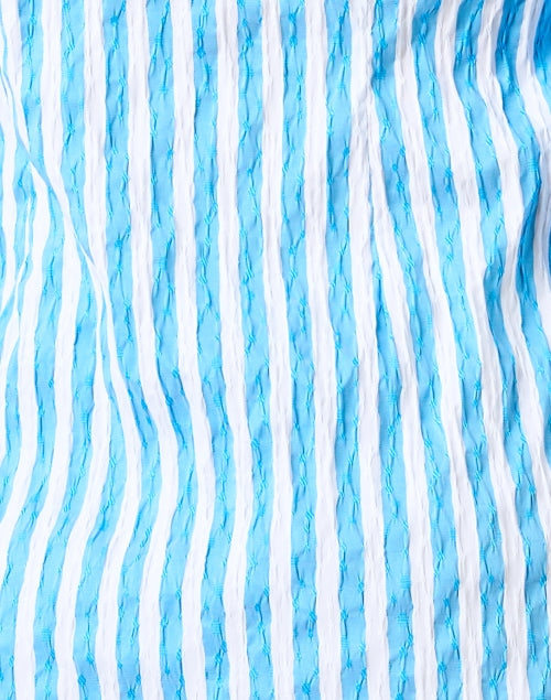 Feminine Blue and White Striped Women's Blouse for Versatile Wear